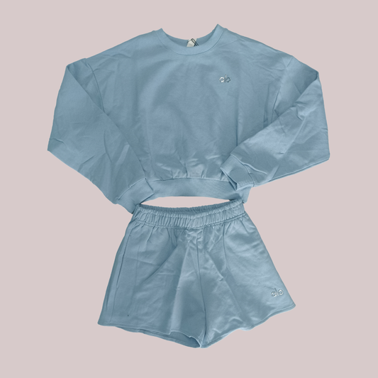 Accolade Cropped Crew Neck and Shorts Set