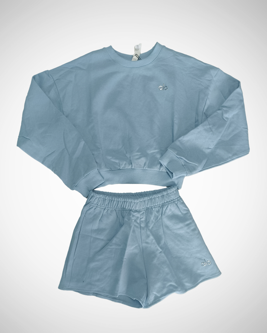 Accolade Cropped Crew Neck and Shorts Set