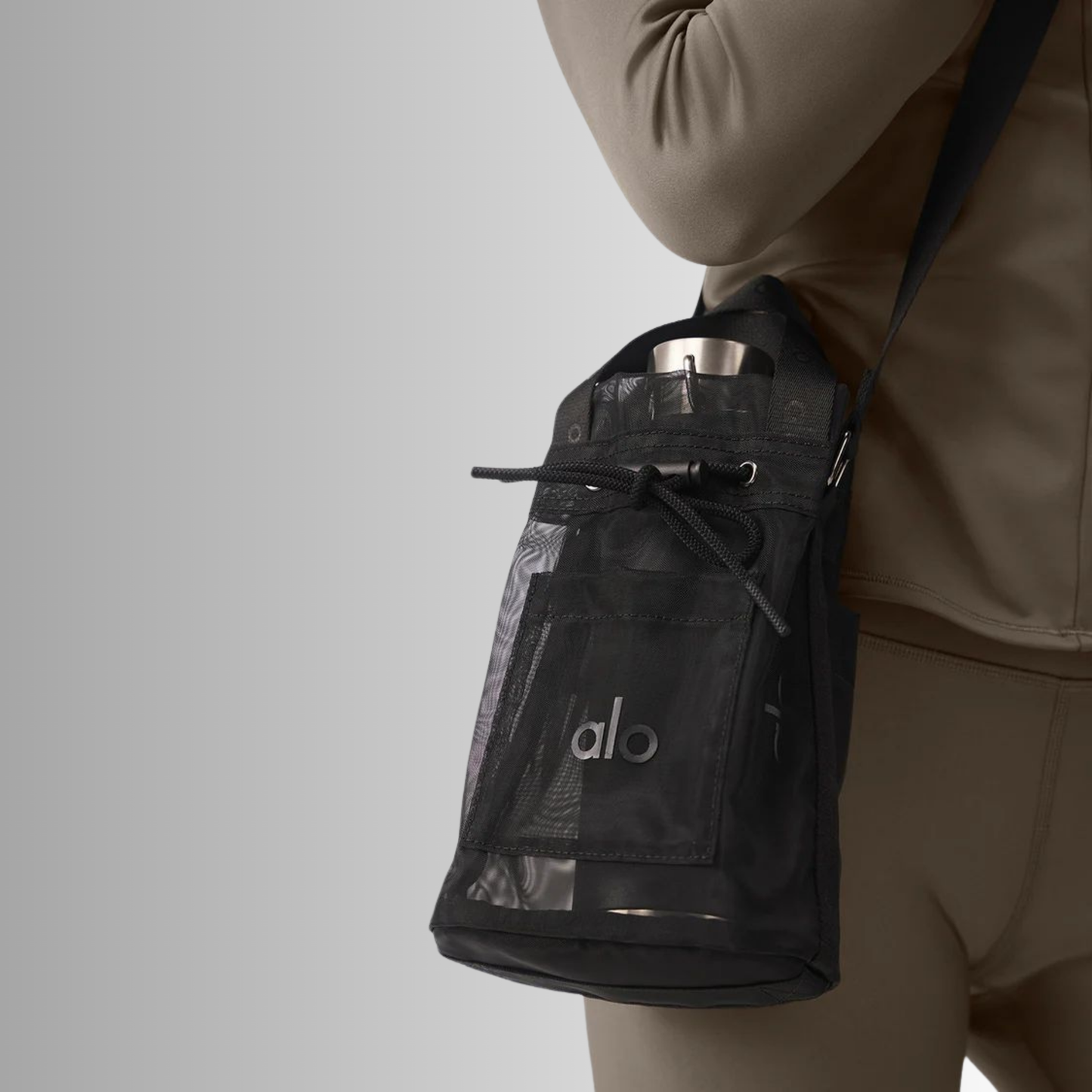 Sheer Crossbody Bucket Bag