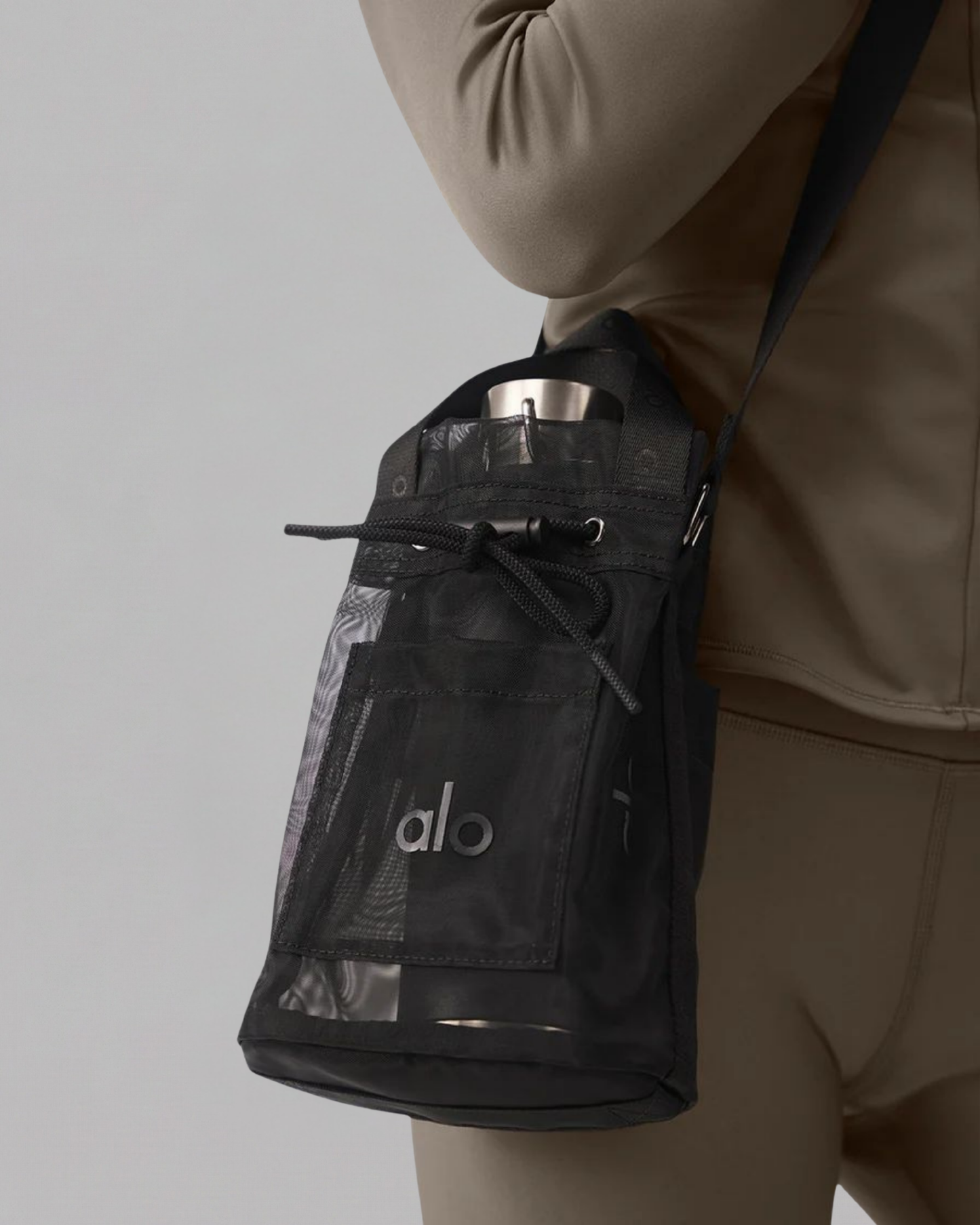 Sheer Crossbody Bucket Bag