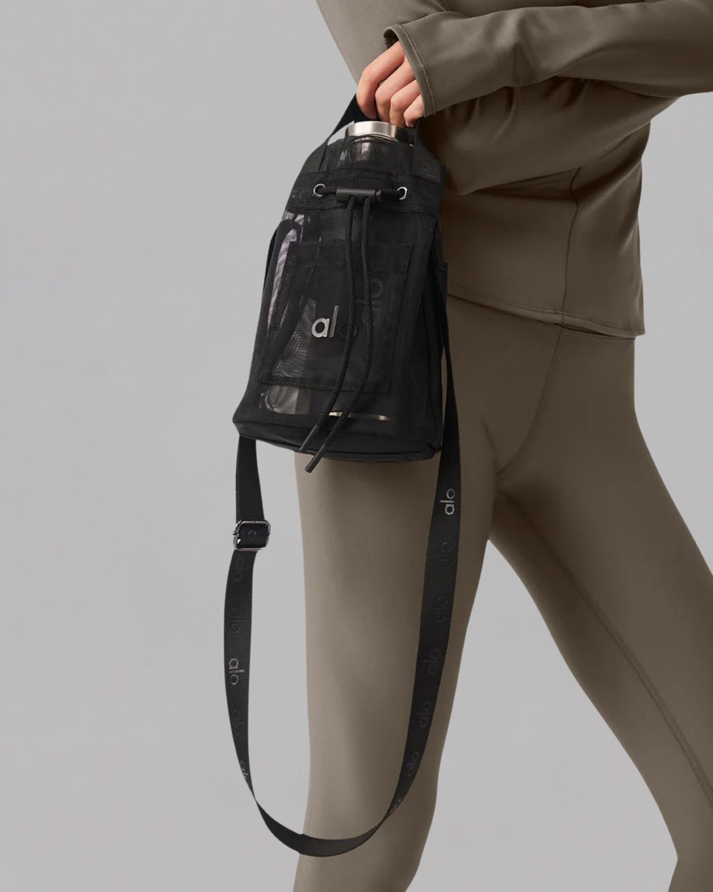 Sheer Crossbody Bucket Bag