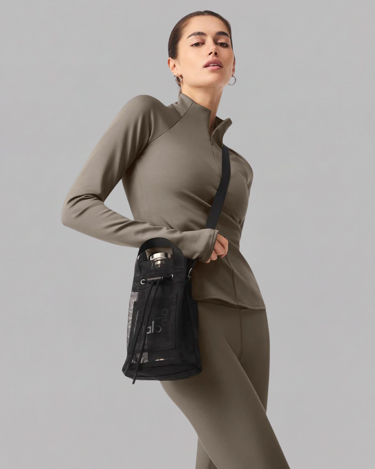 Sheer Crossbody Bucket Bag