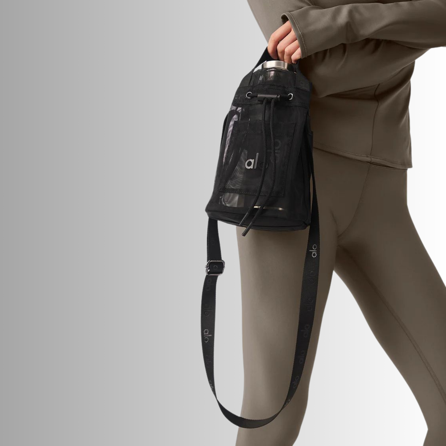Sheer Crossbody Bucket Bag