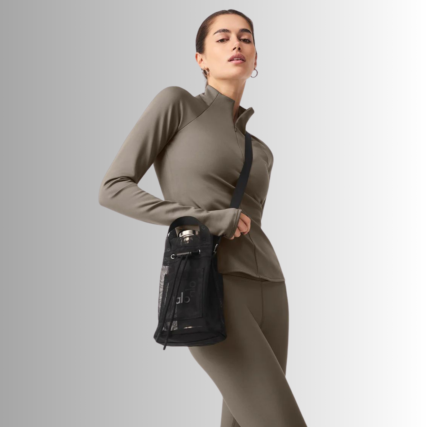 Sheer Crossbody Bucket Bag