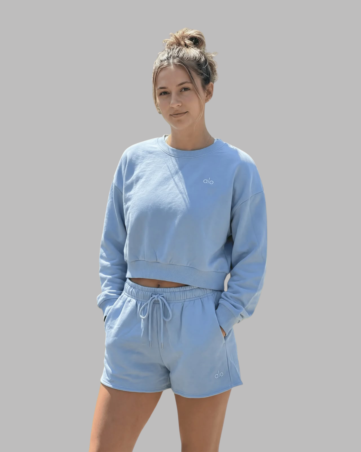 Accolade Cropped Crew Neck and Shorts Set