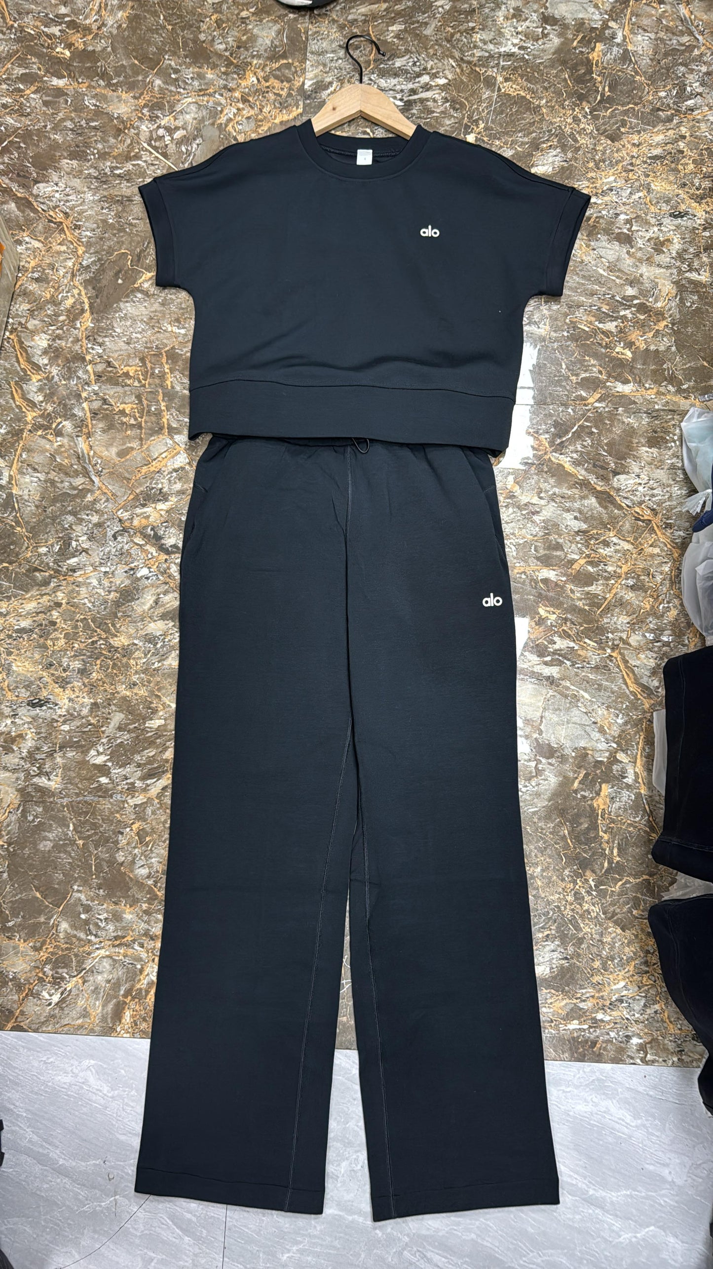 Boxy Tee and Flocord Pants Set
